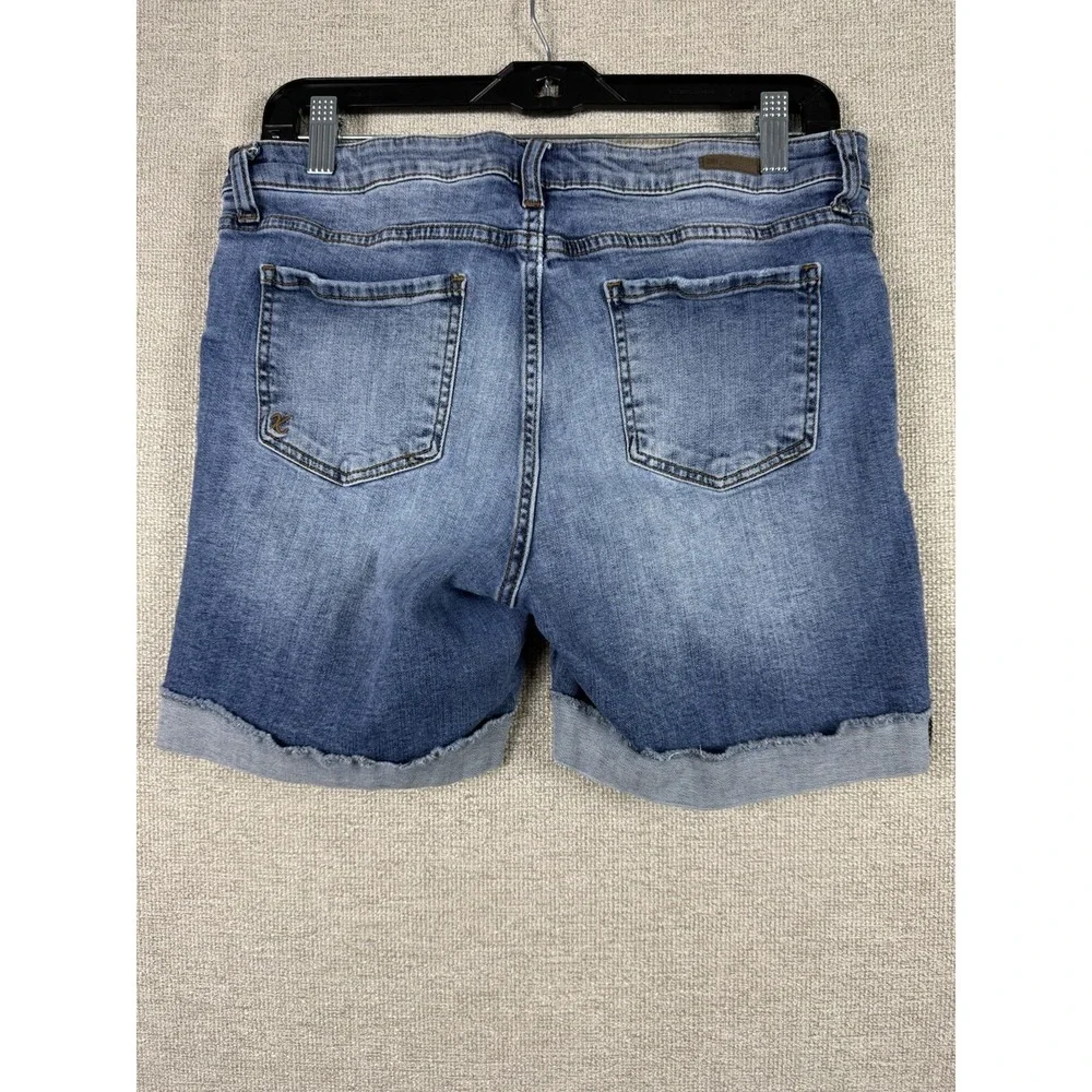 Kut From The Kloth Catherine Boyfriend Denim Shorts Womens 10 Cuffed Hem